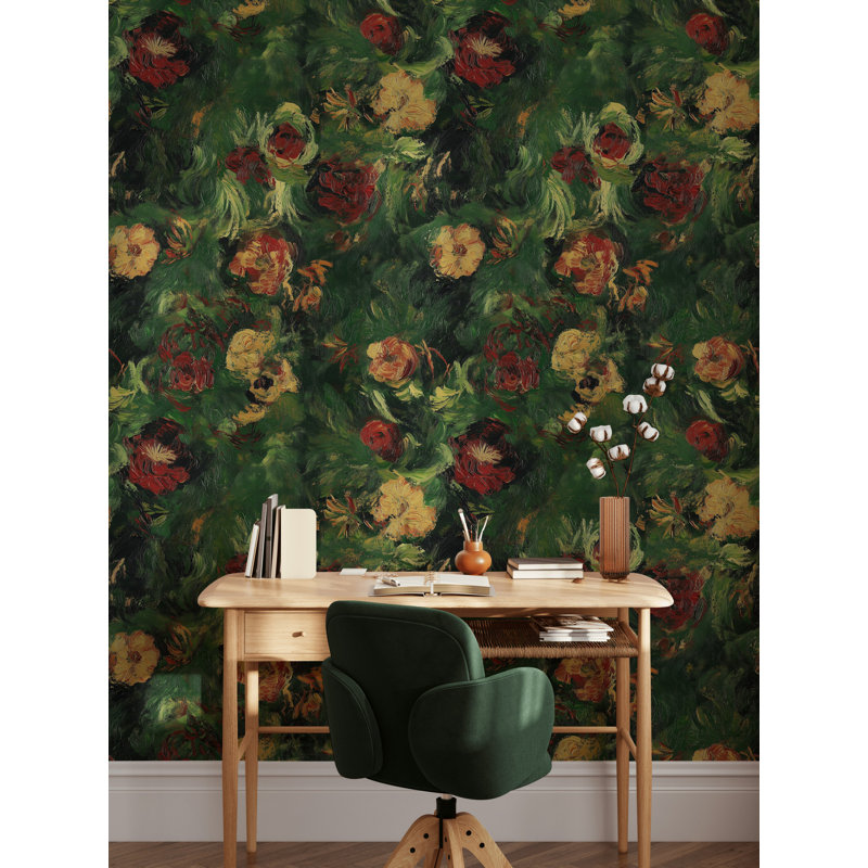 Papier peint floral impressionniste Gurkirat, design artistique audacieux pour des intérieurs uniques