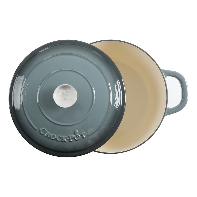 Slate Gray Enamel Cast Iron 5 Qt. Dutch Oven Cooker