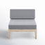 Chaise d'extérieur sans accoudoirs avec coussins 30 po Jurgen Acacia