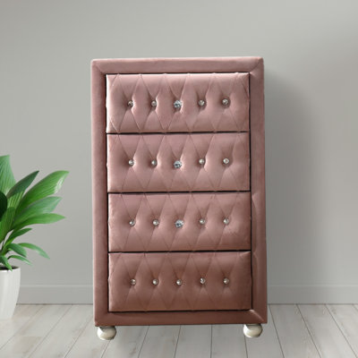 Commode Montreux en tissu rose