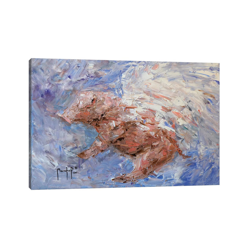 Heavenly Pig by Joseph Marshal Foster - Wrapped Canvas Painting, 66.04 cm H x 45.72 cm W x 1.91 cm D
