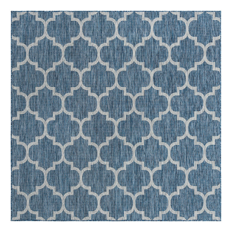 Suffolk Blue Indoor/Outdoor Area Rug, Square 7'10"
