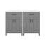 Modern 48" Bathroom Vanity With Ceramic Sink Combo, Lavatory Storage Cabinet With Flip Drawer & Double-Layer Door Shelves
