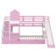 Lit superposé simple au-dessus de simple, lit superposé château avec 2 tiroirs, 3 tablettes et glissade, lit superposé en bois massif-1716009920-1716009935