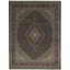 Hand-Knotted High-Quality Black and Wine Area Rug
