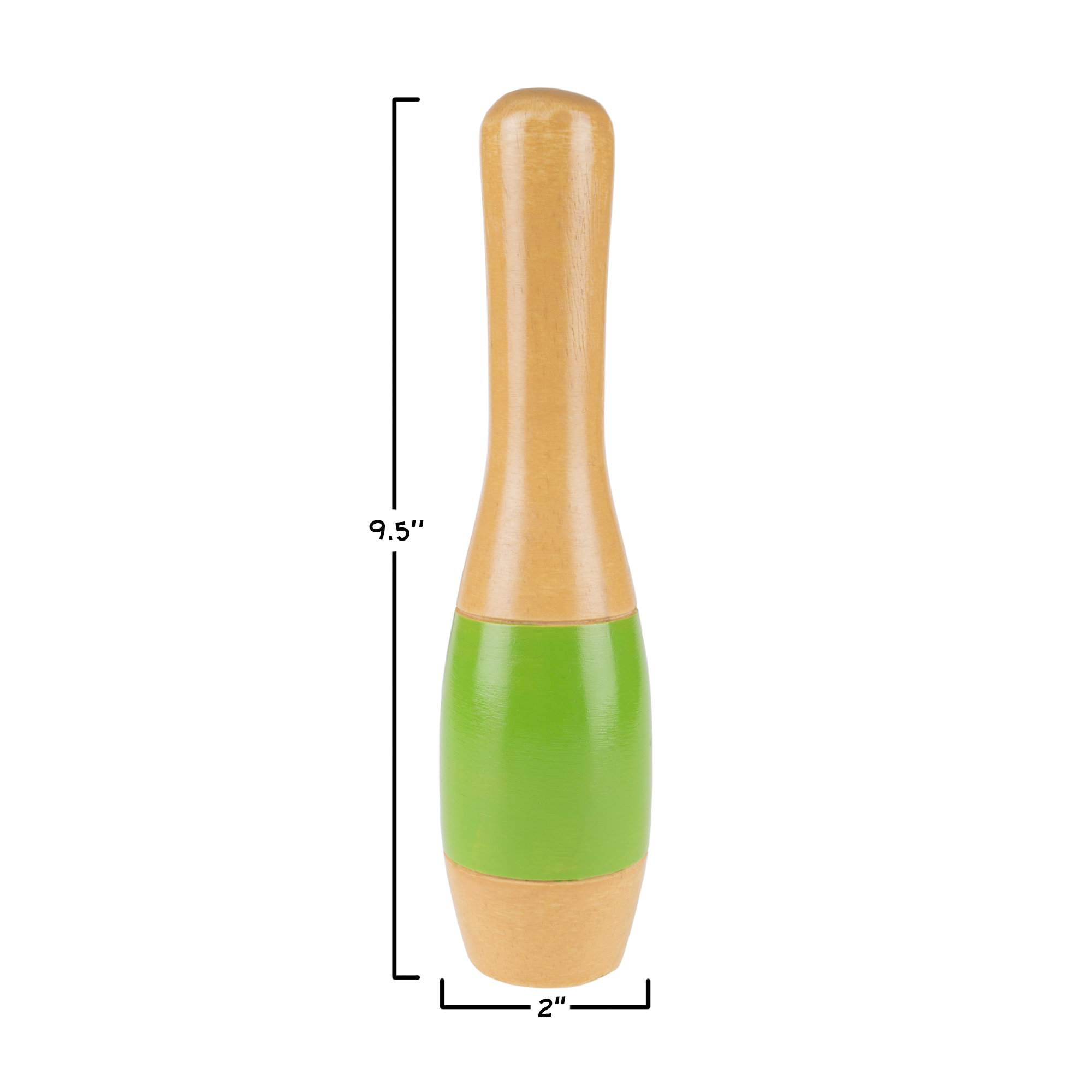 Wood Bowling Set - Indoor and Outdoor Game for Toddlers, Kids, and Adults with 10 Wooden Pins, 2 Ball