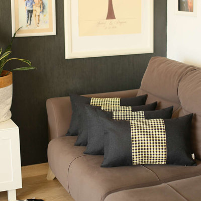 Ensemble de 4 housses de coussin lombaires centrales