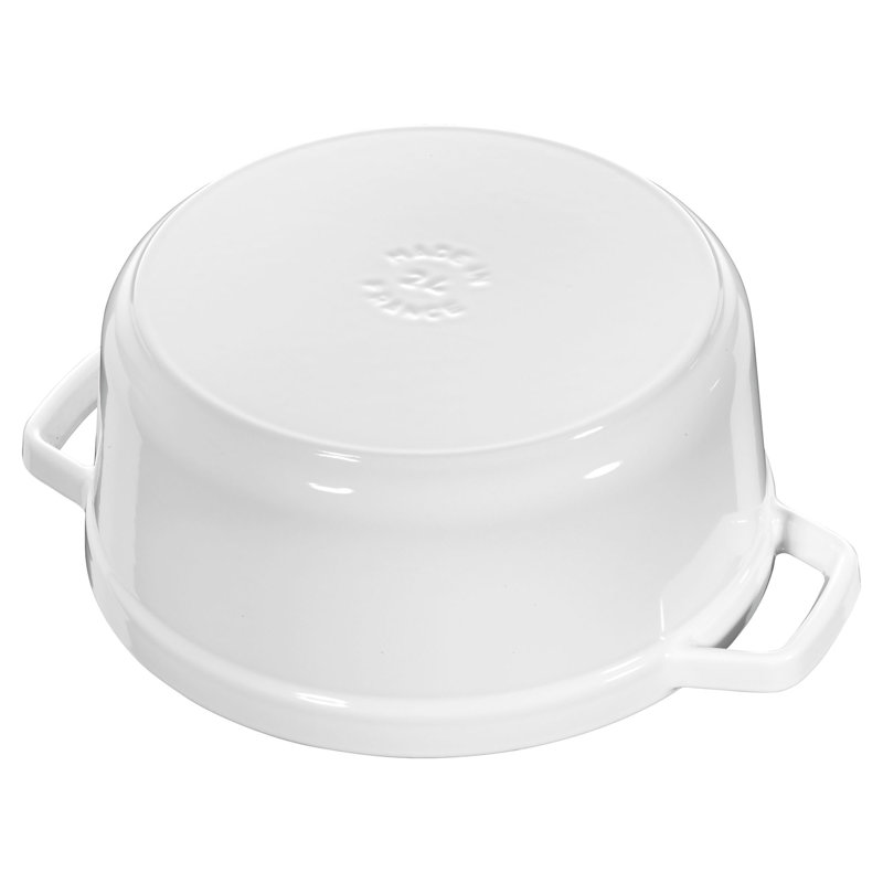 La Cocotte Cast Iron Round Cocotte, 5.5 quarts, White