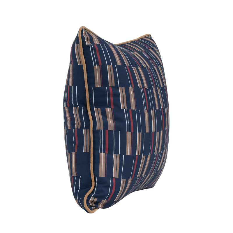 Nantucket Indoor/Outdoor Reversible Throw Pillow, Navy/Beige/Red/White