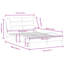 vidaXL Bed Frame without Mattress Hvar Dark Grey 137x190 cm Fabric-1024131097-1063841332