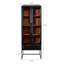 Armoire minimaliste noire pour l'organisation - Unité contemporaine 31,5 x 18 x 86,5 po avec portes en verre d'une profondeur de 18 po