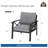 Set Of 2  All-Weather Metal Armchairs With Cushions-706766385-706766387