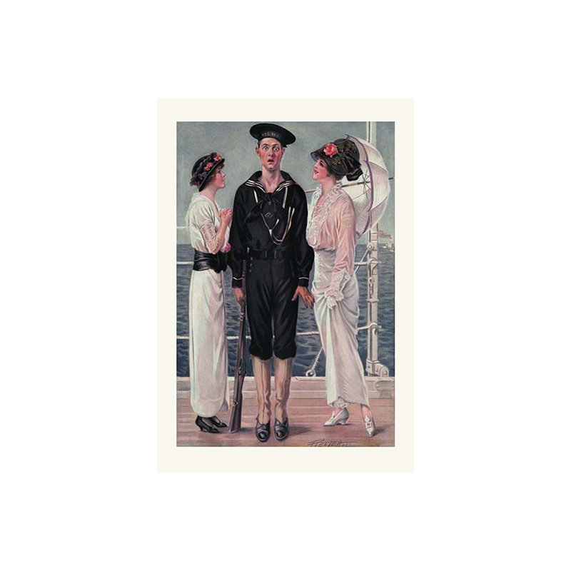 «Inspecting the Troops», reproduction d'art, H 66 po x l 44 po x P 1,5 po, Gris / Noir / Rose