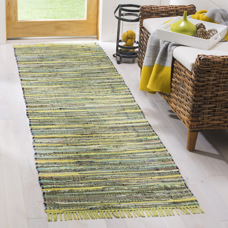 Declan Rug Hand Woven Cotton Solid Color Rug, Runner 2'3" x 8'