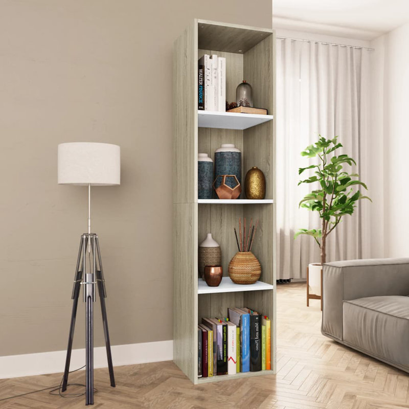 Bibliothèque en bois d'ingénierie, Gris béton, (2 tablettes) H 30,1 po x l 15,7 po x P 11,8 po
