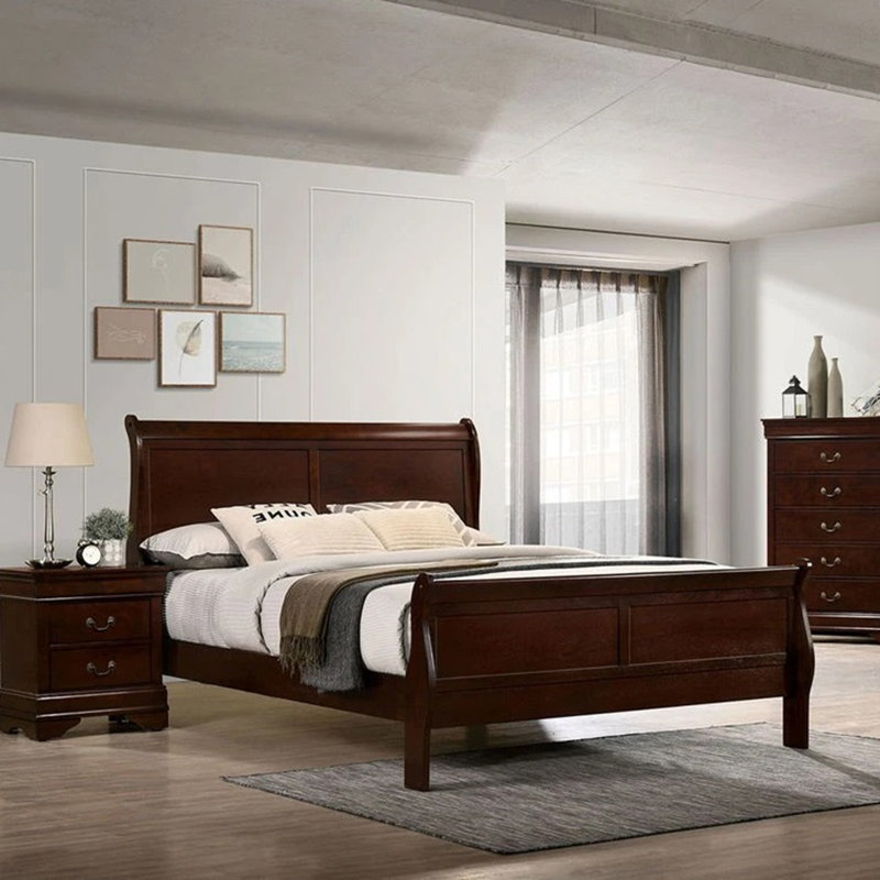 Lit simple en cerisier Louis Phillipe, Simple, Merisier