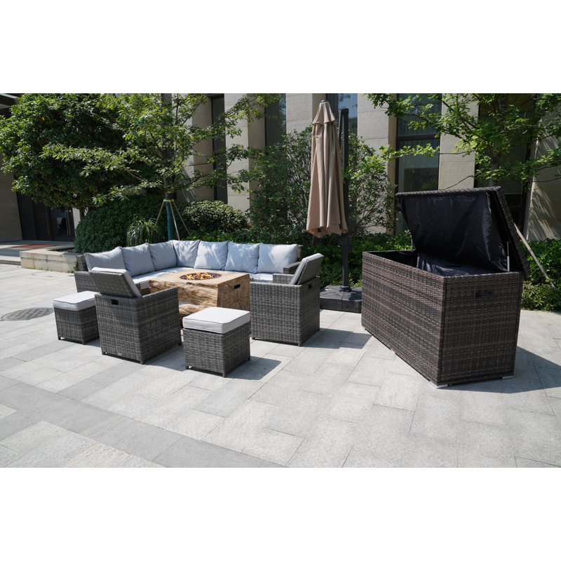 10 - Person Patio Conversation Set with Cushions