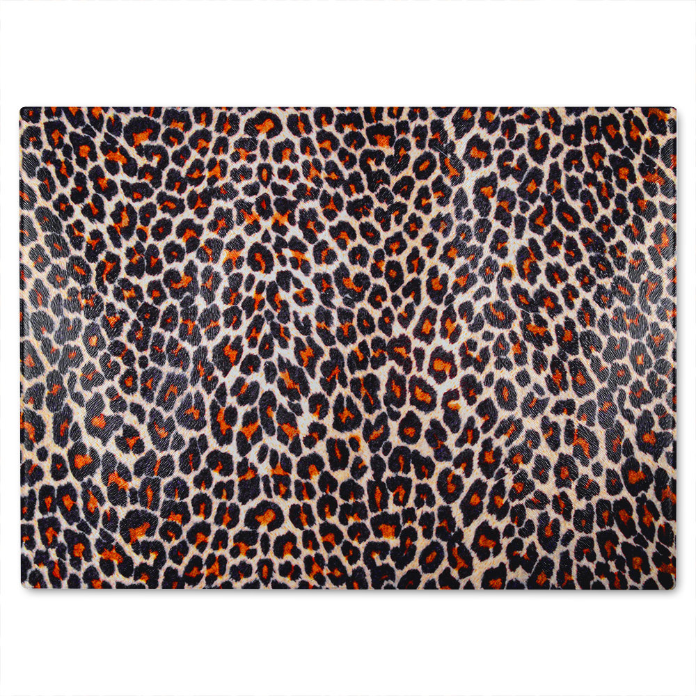 Print Of Leopard Skin Glass Chopping Board