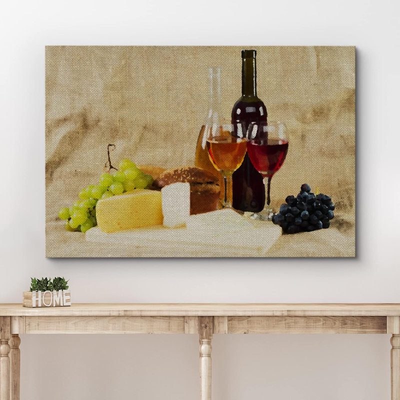 «Red Wine» de style italien à la bordure des cocktails sur toile