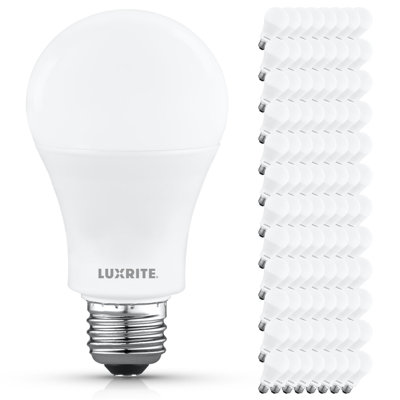 Ampoule DEL Luxrite A19 12,5 W = 100 W, 3500 K, blanc naturel, 1500 lm, ampoule à DEL non à intensité variable, homologué E26 pour luminaire à boîtier fermé, étanche, paquet de 96