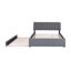 Lit plateforme tapissier grand avec lit gigogne simple TG Teddy
