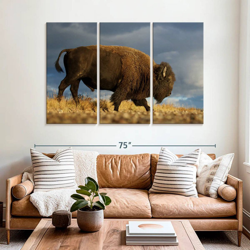Brampt Walking American Bison, 42" H x 65" W