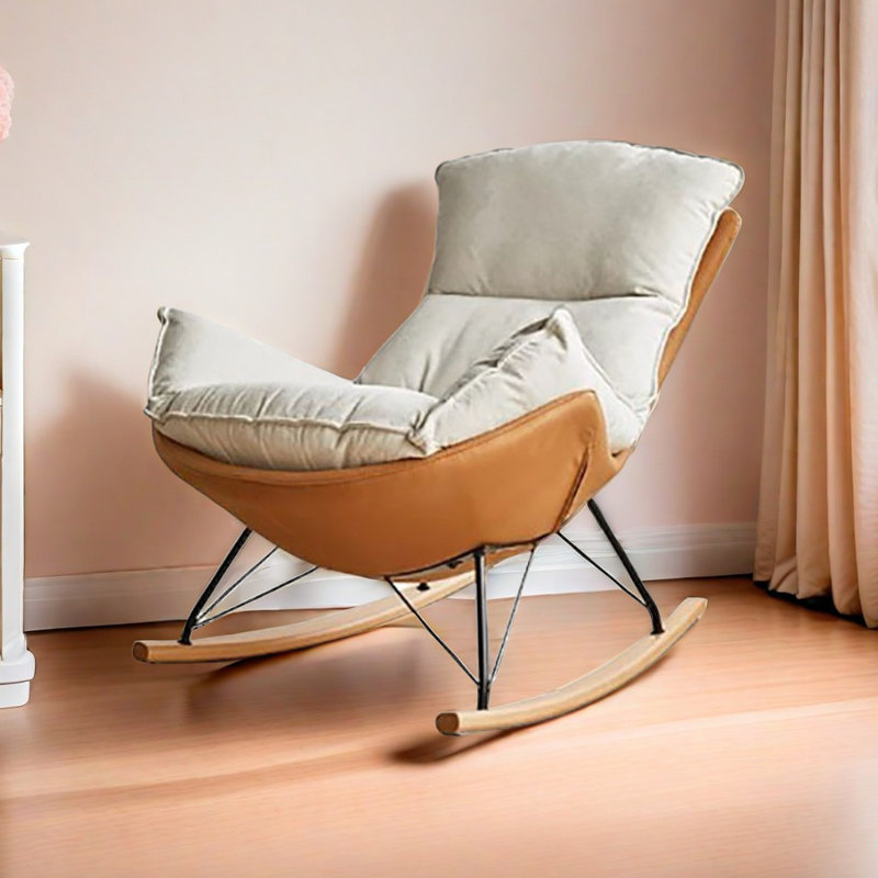Chaise berçante moderne en coquille d'œuf moderne, Brun