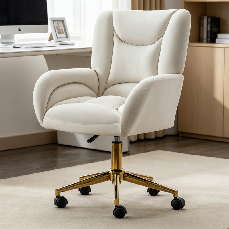 Ergonomic Office Chair With Advanced Features For Enhanced Productivity, Velvet Ivory