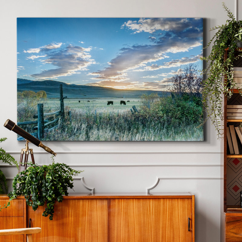 Ranch Sunrise - reproduction de photo sur toile tendue, H 18 po x l 12 po x P 1 po