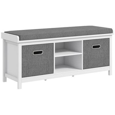 Kasean Linen Upholstered Storage Bench,wood