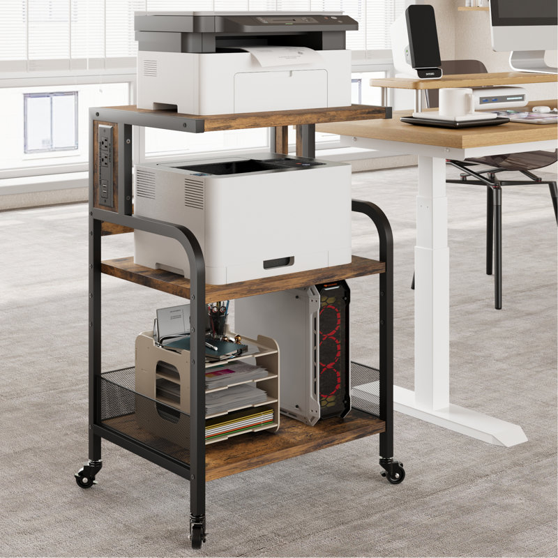 31.4'' H x 20.4'' W Printer Stand, Brown