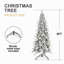 Arbre de Noël 7,5 pi en PE / PVC floqué avec 40 pommes de pin naturelles - 1424 pointes, conception peu encombrante, branches articulées, support en métal stable, aspect enneigé réaliste-498281689
