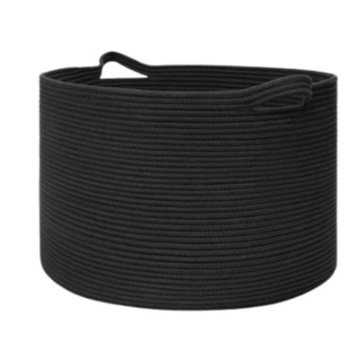 Xxxlarge Black Woven Cotton Rope Blanket Basket