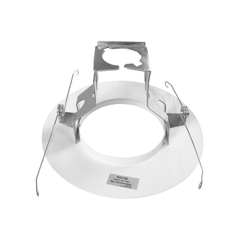 White 6-Inch Circular Open Trim with Socket Bracket