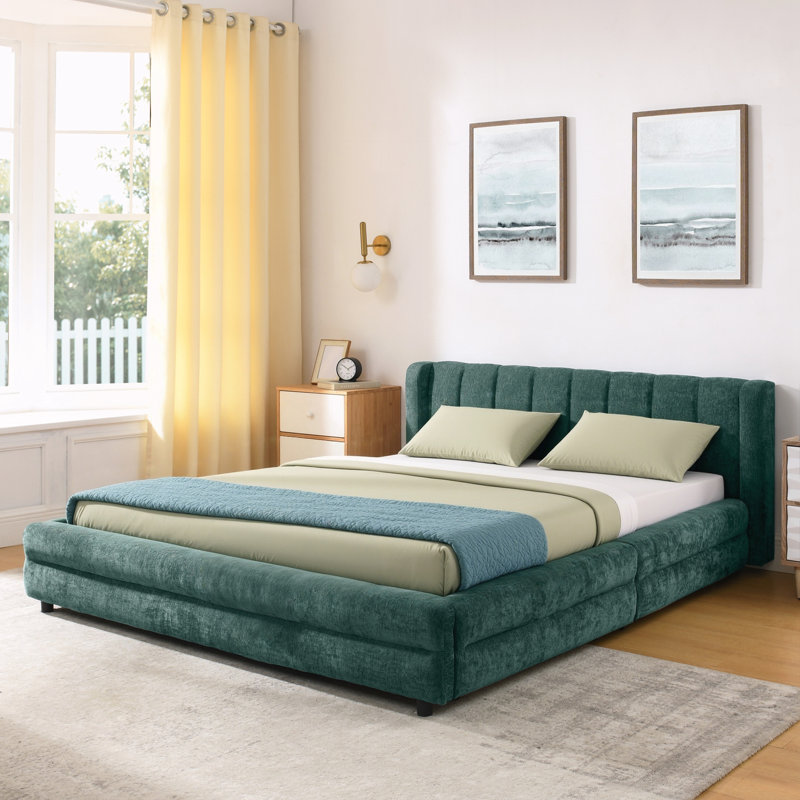 Base de lit tapissier grand, Vert