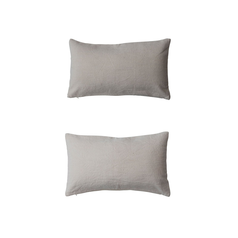 Cotton Lumbar Rectangular Pillow Cover & Insert