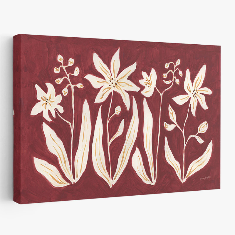 Motif floral cannelle - Fleurs cannelle, H 16 po x l 24 po