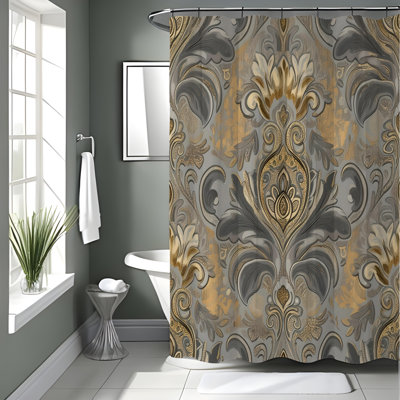 Rideau de douche avec tapis de bain