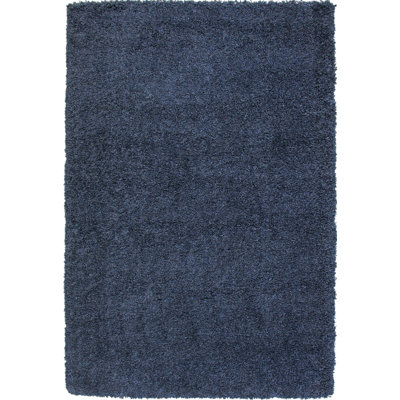 Tapis à poil long bleu ardoise 5 x 8 po