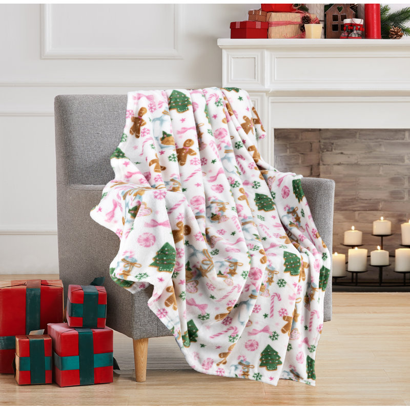 Jeté de Noël 50 po x 60 po Christmas Candy