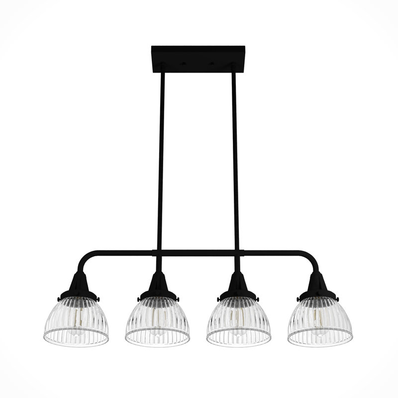 Plafonnier lustre 4 lumières Hunter Onyx Bengal Hunter, Fer naturel