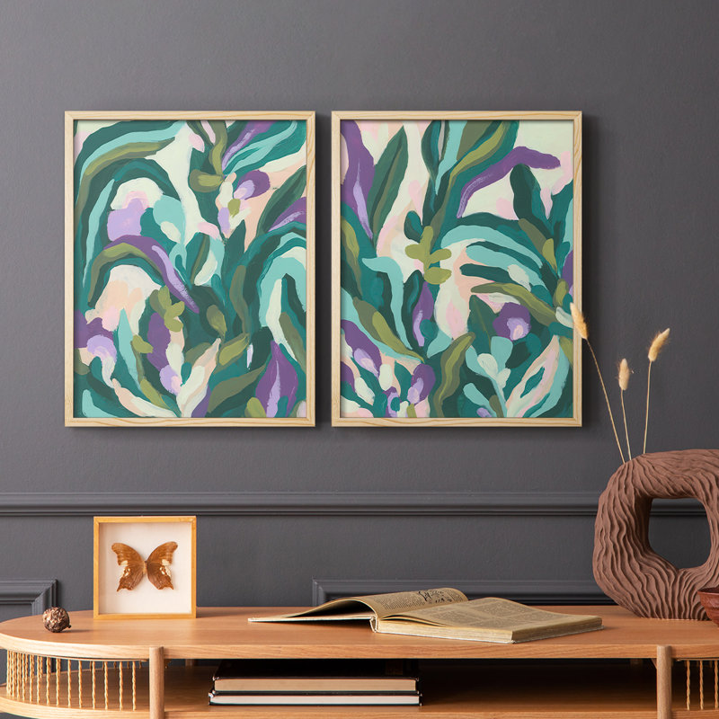 Jungle Wave I - reproduction encadrée de qualité supérieure - prête à être accrochée - aucun clou requis - aucun clou requis
