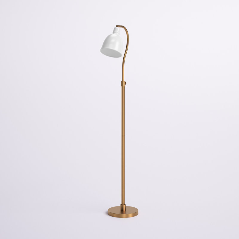 Lampe sur pied 68 "Vincent Vincent, Laiton / blanc mat