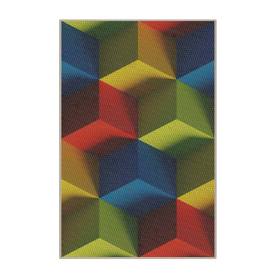 Tapis décoratif vert géométrique