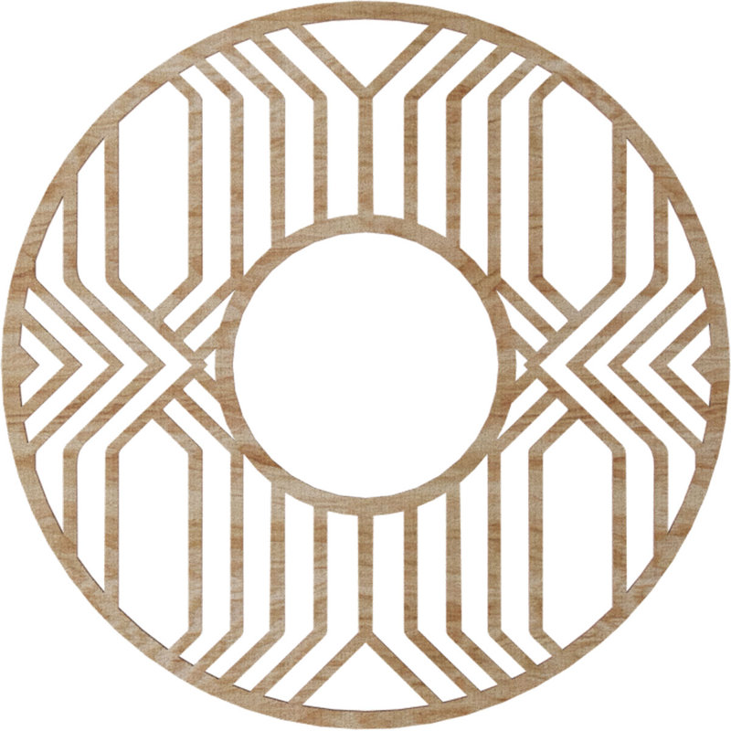 Médaillon de plafond en bois d'aulne 30 po x P 11 po x P 3/8 po, Chêne rouge, H 26 po x l 26 po x P 0,38 po