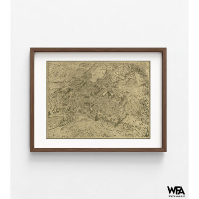 Antique Map Of Jerusalem, Biblical Regions Map Print, Bible Art Print, Holy Land Map Print, Christian Wall Decor, Framed Wall Art