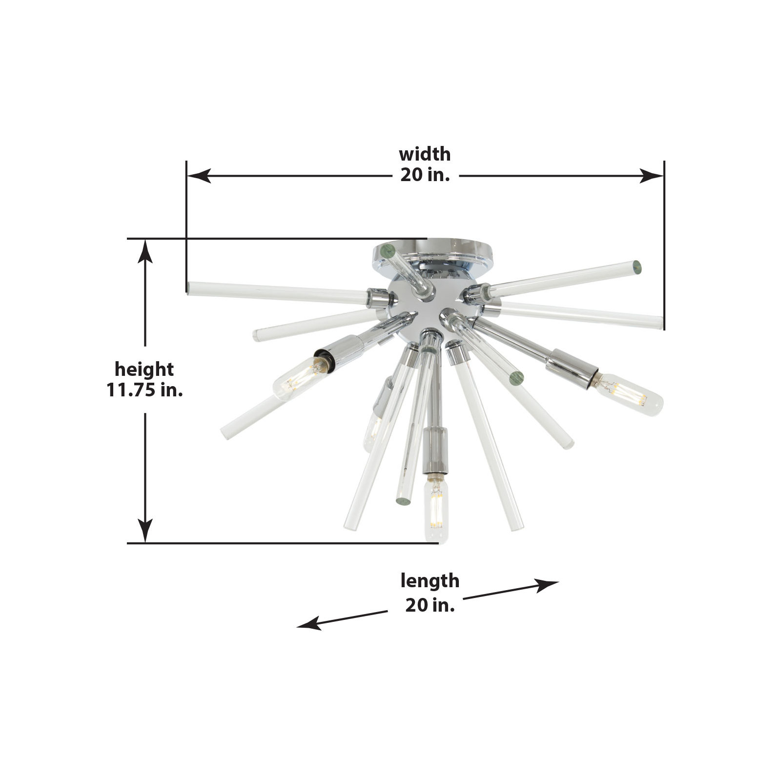 Bora 4 Light Flush Mount, Chrome