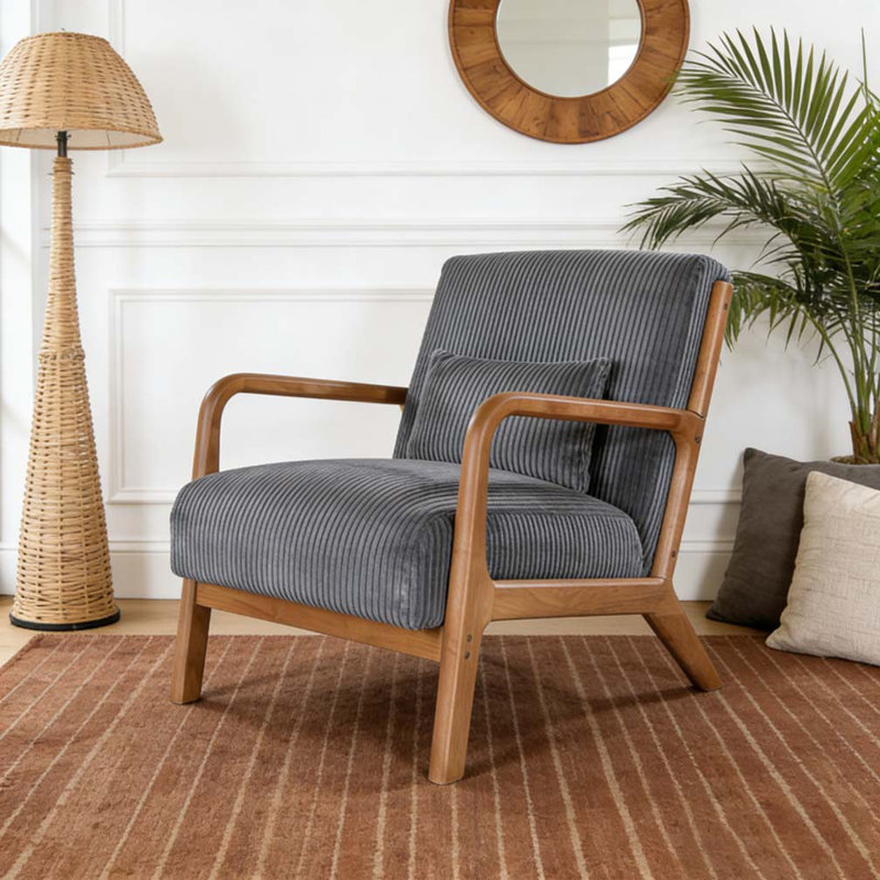 Chaise longue en bois, Gris