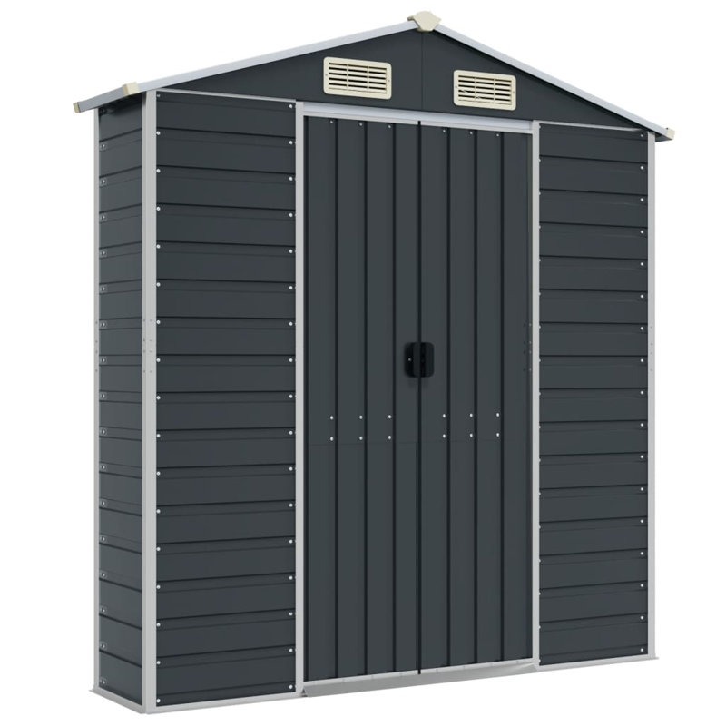 Storage Shed, 78" H x 75.2" W x 218.5" D, Anthracite