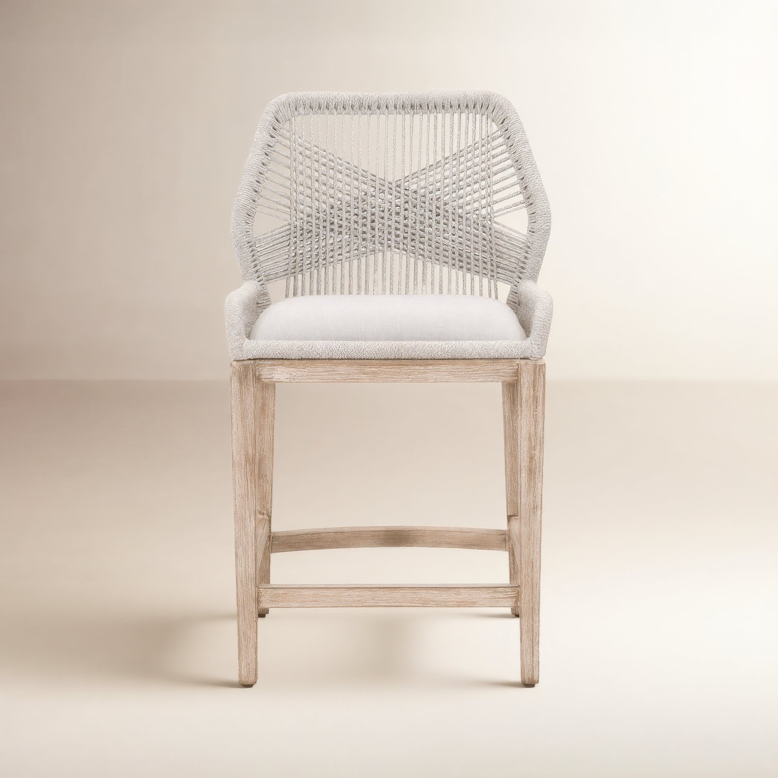 Mitali Bar & Counter Stool, Taupe & White, Counter Stool (26" Seat Height), Natural Gray